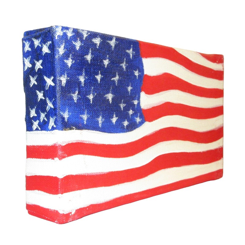 Canvas American Flag Painting 9×5 Hand painted USA Patriotic Wall Art Display