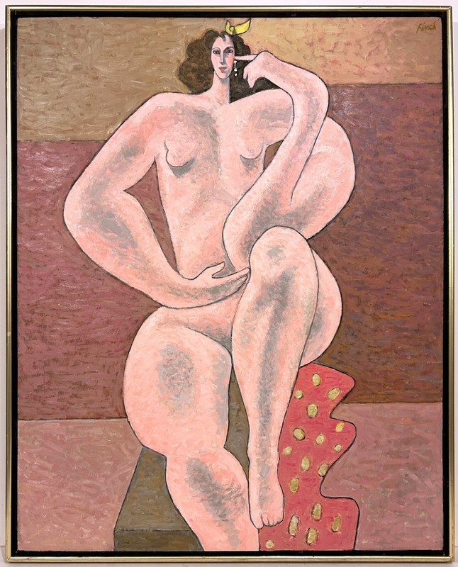 CONTEMPORARY PAINTING Seated Woman Venus ROBERT FINCH 20-21st c. American