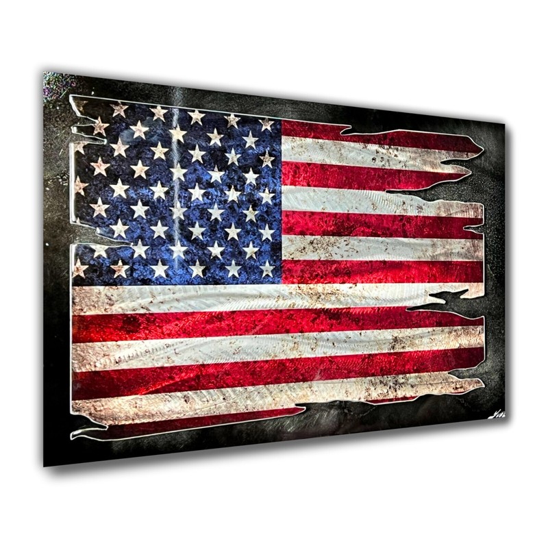 Nicholas Nick Yust Metal Art Sculpture American Flag Painting 2020 Original gallery