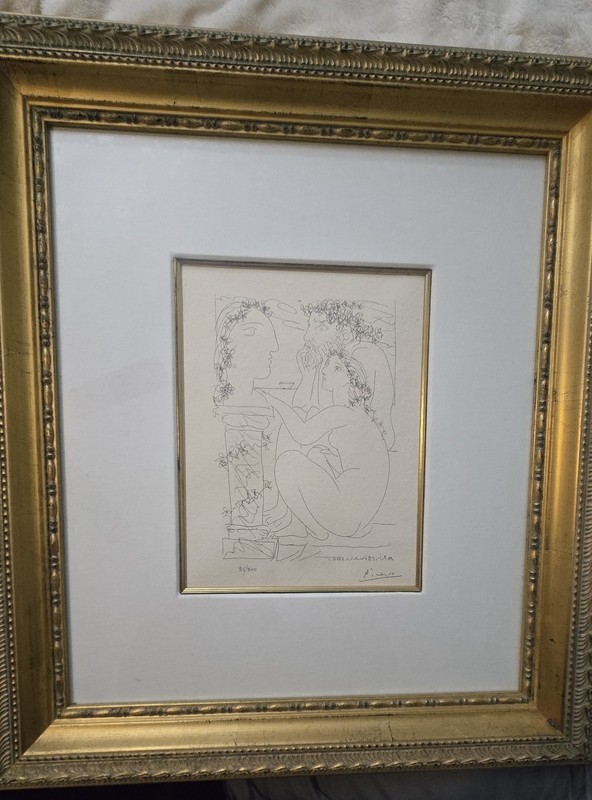Pablo Picasso Suite Vollard Serigraph “Sculpteur et Modèle” Ltd Ed 85/300 Framed