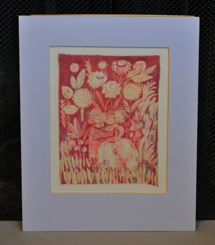 Delightful Batik on Silk Painting «Love in Flower» – Sandra Grassi Nelipovich