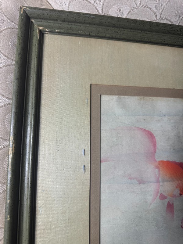 Rare Ohara Koson (1877 - 1945) "Two Koi Fish" Watercolor Painting -Signed/Framed gallery