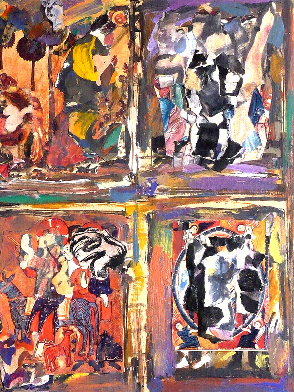 Valter Gibson Acryl Collage Mischtechnik Signiert gallery