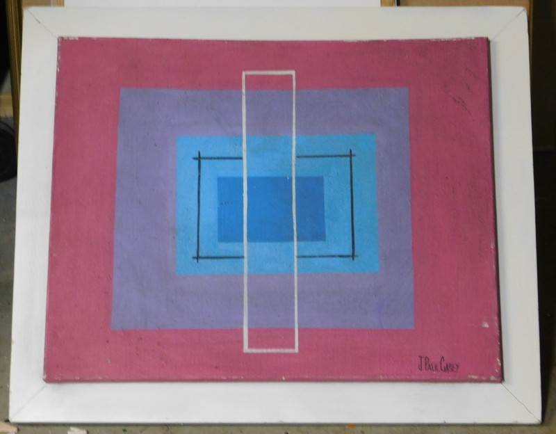 J Paul Casey, Mid Century Modern Abstract Vintage Painting Original