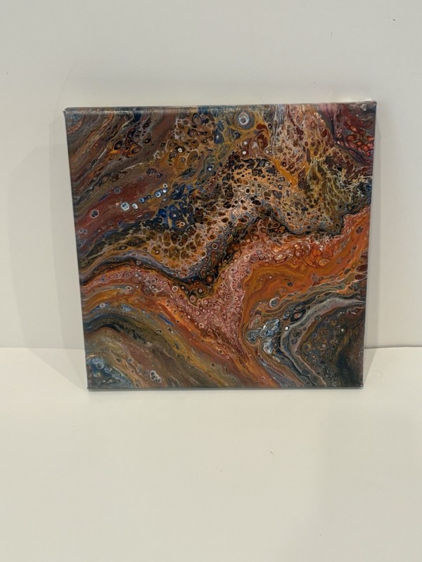 12x12 Original OOAK Abstract Acrylic Painting blind artist made gallery