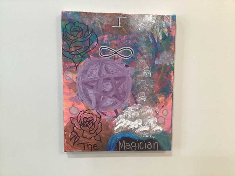 The magician original abstract acrylic tarot card painting on canvas 8x10 in gallery