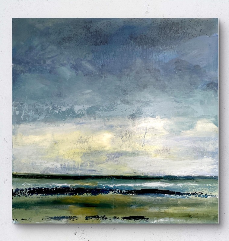 Large Abstract Seascape Painting 24×24 | Original Contemporary Fine Art