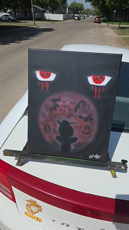 NarutoItachi Green Signed 2026 Original Abstract Canvas Painting
