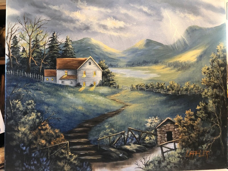 16 x 20 Oil Painting on Canvas….»Evening Showers»