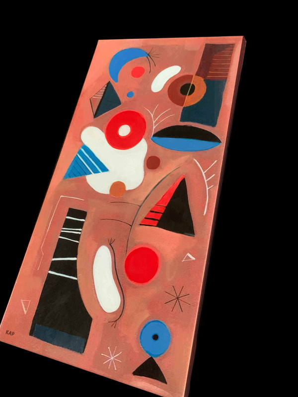A Fusion of Styles Original acrylic painting on canvas FREE SHIPPING 8" x 16" gallery