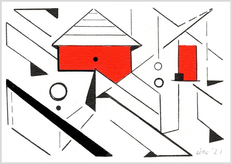 Mobile Abstraction 31736 (Painting by Amy Ione, Framed)