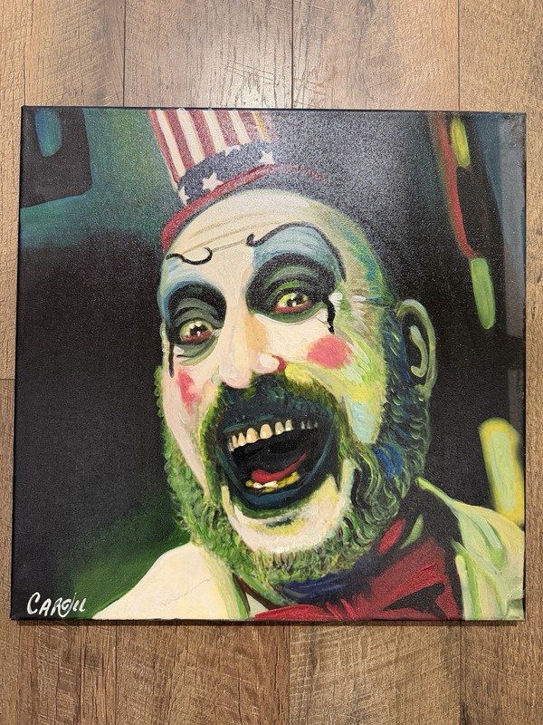 Captain Spaulding 18×18 Painting Original Cargill House of 1000 Corpses Horror