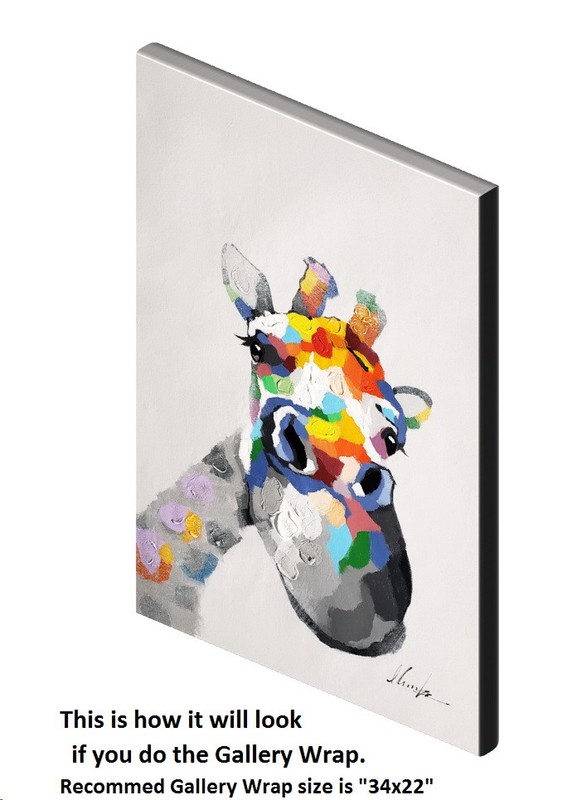 Giraffe - #1, 24x36 Hand painted on Giclee Canvas gallery