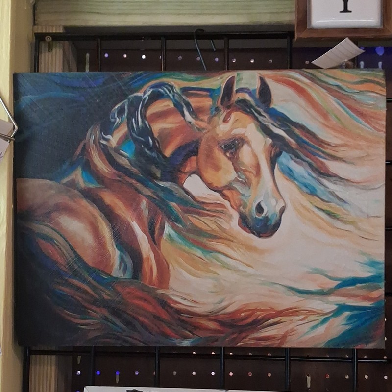 Abstract Horse Painting on Canvas, Unframed Single Piece Wall Art