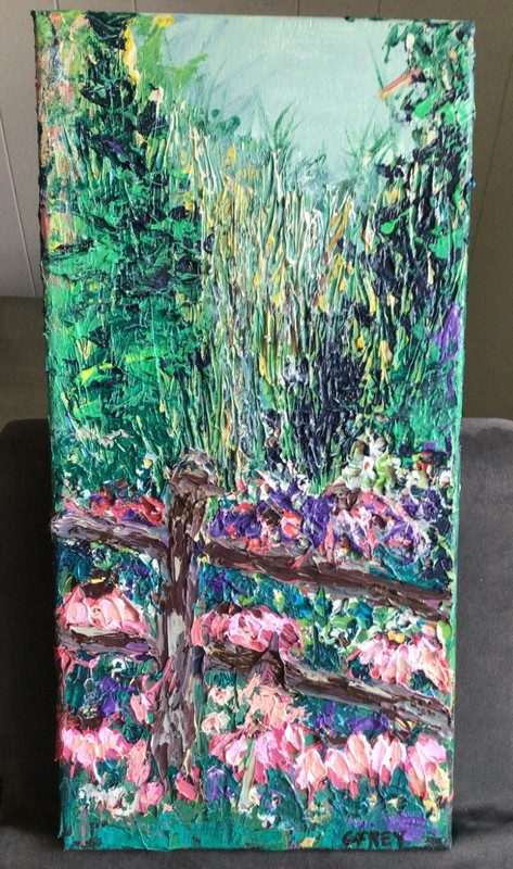 Original Oil Painting Impressionist canvas stretched on wood, thick paint,signed