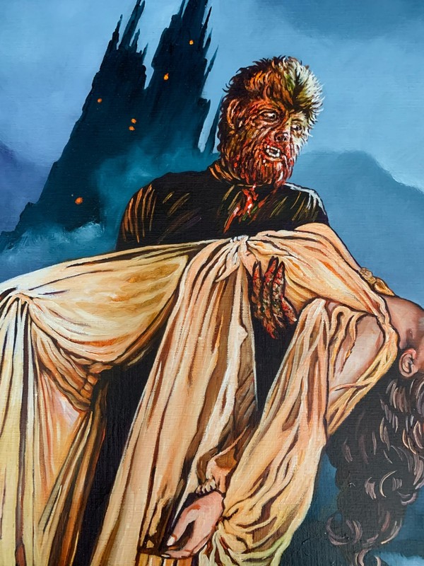 WOLFMAN - Original Rick Melton Oil Painting size - 16 1/2" X 11 3/4" gallery