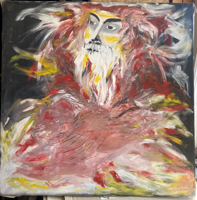 OIL PAINTING POSEIDON NEPTUNE MAN OF THE SEAS °MODERN GALLERY ARTWORK LORD GOD