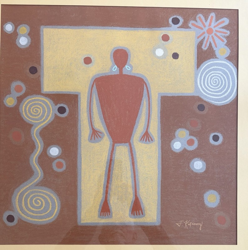 Jeanette Katoney-Pastel Painting-Maiden At Chaco II-Navajo Artist