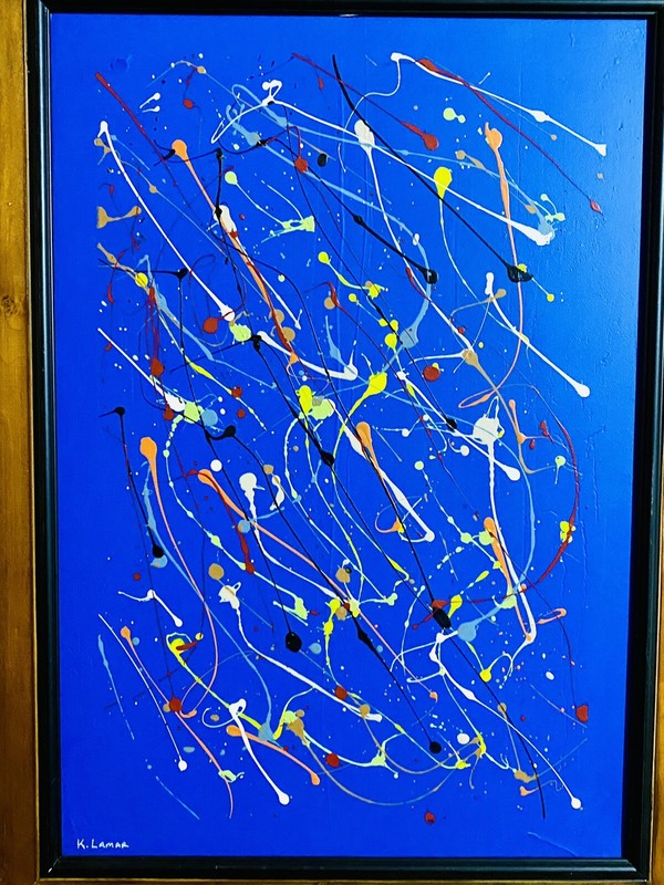 Beautiful Ken Lamar Signed Original Abstract Painting “Entanglement II” 18 X 26 gallery
