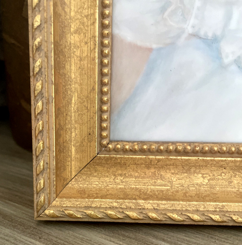 VTG Baby Angel Framed Original Porcelain Plaque Painting Cherub Nursery Decor gallery