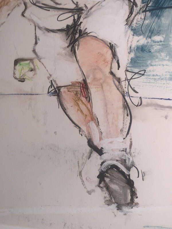 Original Vincent George Tennis Player Watercolor 14.5”W 17.5”T #2 Of 2 gallery