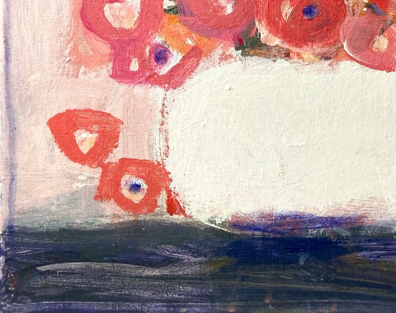 Original Abstract Colorful Floral Acrylic 11x14 Canvas Painting, Holly Hammond gallery