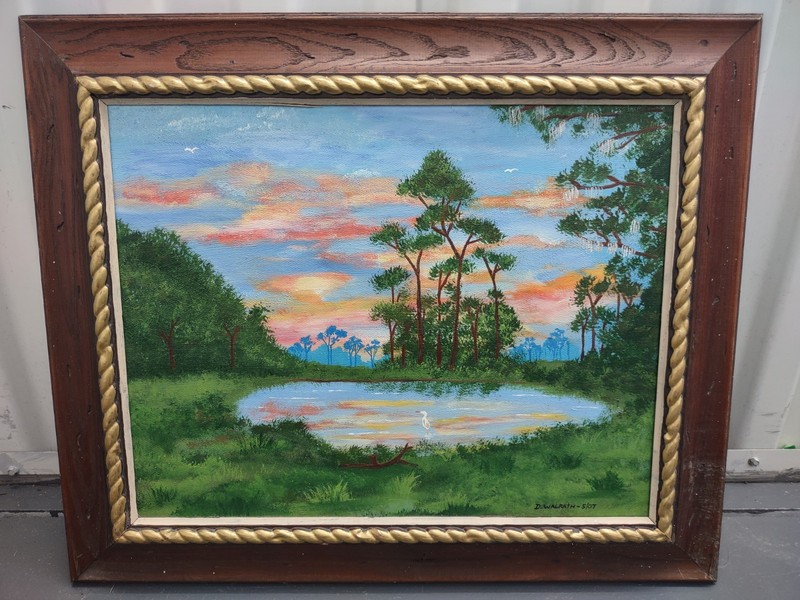 David Walrath Signed Framed Original Canvas Painting Florida Swamp I 2007 gallery