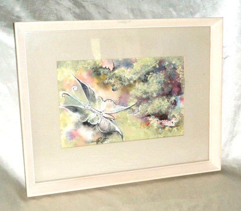 1960 Henry Rust Fantasia 4 0f 5 Ink Wash of W/C & Casin 9×12 Butterfly With Worm