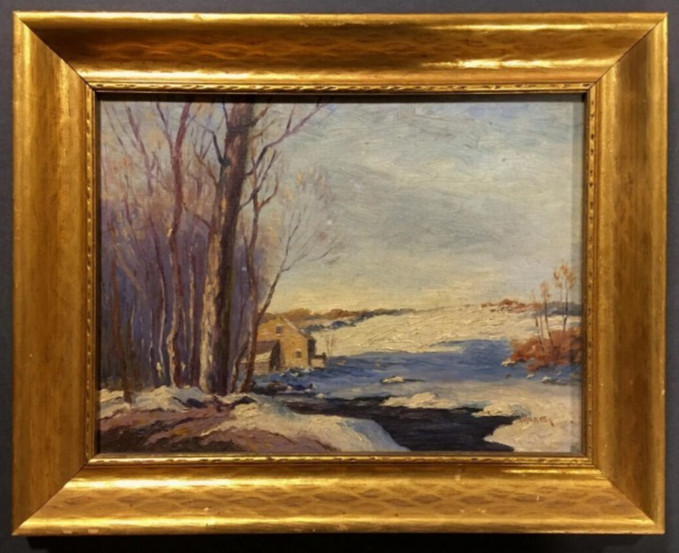 US IMPRESSIONIST OIL – 1900s/20s – Winter Landscape WILLIAM JOHN KRULLAARS