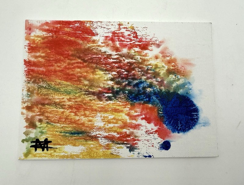 Original Abstract Acrylic Painting 5x7 Canvas Panel “The Courage To Bloom” gallery