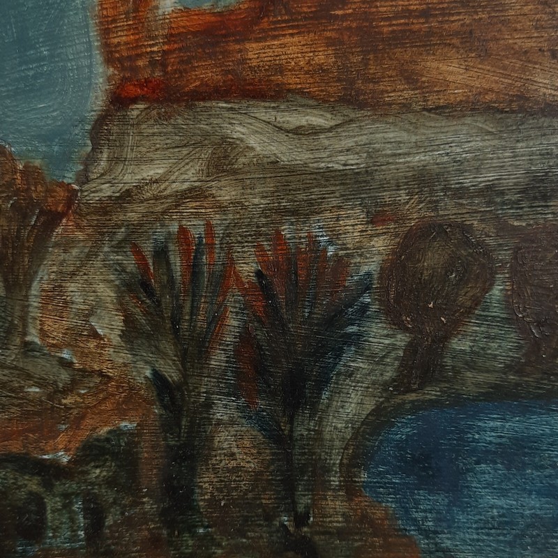 Desert Oasis, Landscape Oil Painting, Earth Tone Decor,Ukrainian Artist Bannikov gallery