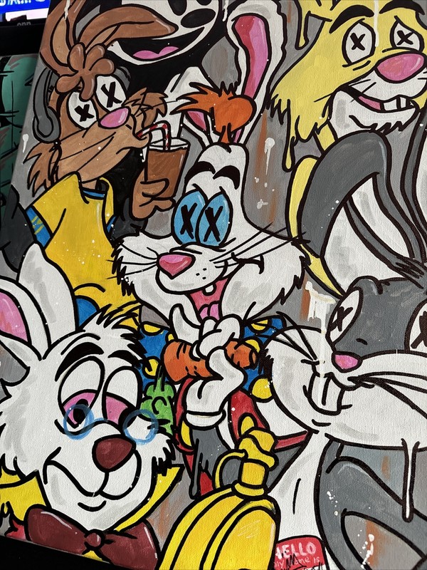 18 x 24 Acrylic Painted Canvas Nequick Roger Rabbit Bugz Shortiez Ink Graffiti gallery