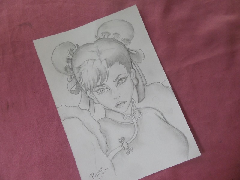 Chun Li Street Fighter Comic art hand drawn 9.5 x 6.5 video game Artist Signed gallery