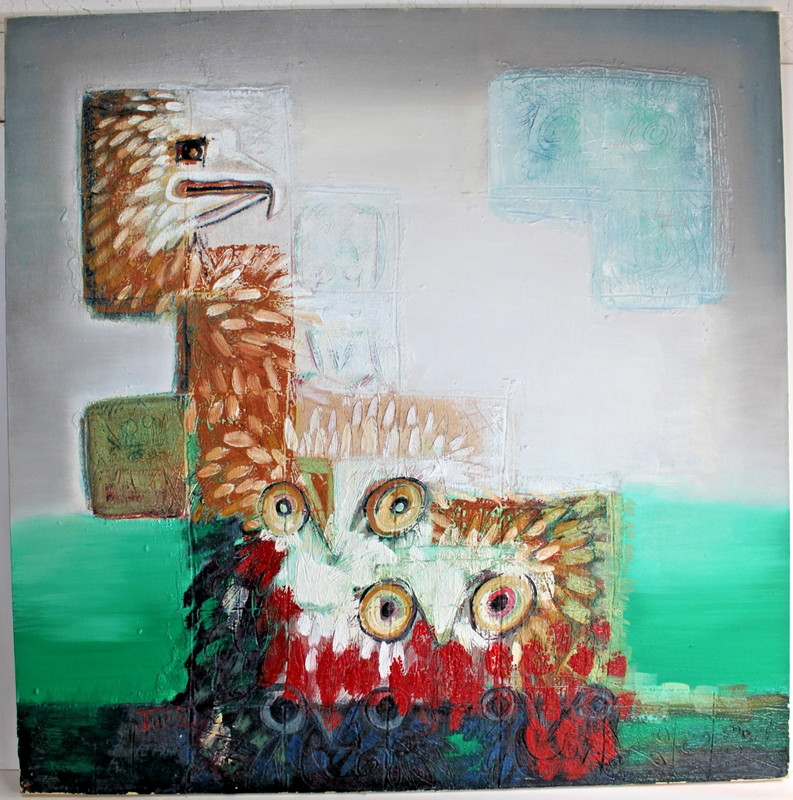 CARLOS JUEZ 1935 VINTAGE OIL PAINTING CANVAS TEXTURED SIGNED COLOMBIAN MASTER