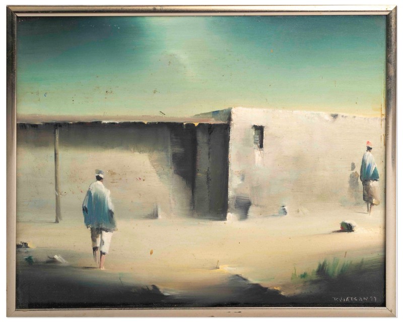 1977 Robert Watson 10″ x 8″ Oil on Board Art Signed – Provenance Georgia Watson
