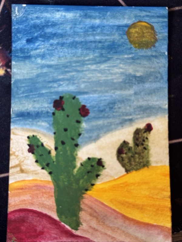 Original Abstract Landscape Mixed Media 2.5×3.5in Mini Art ACEO/ ATC Card