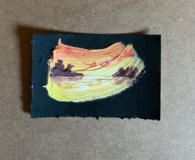 ACEO ATC original landscape 2.5 x 3.5 Mini Painting Brush Swipe Collection