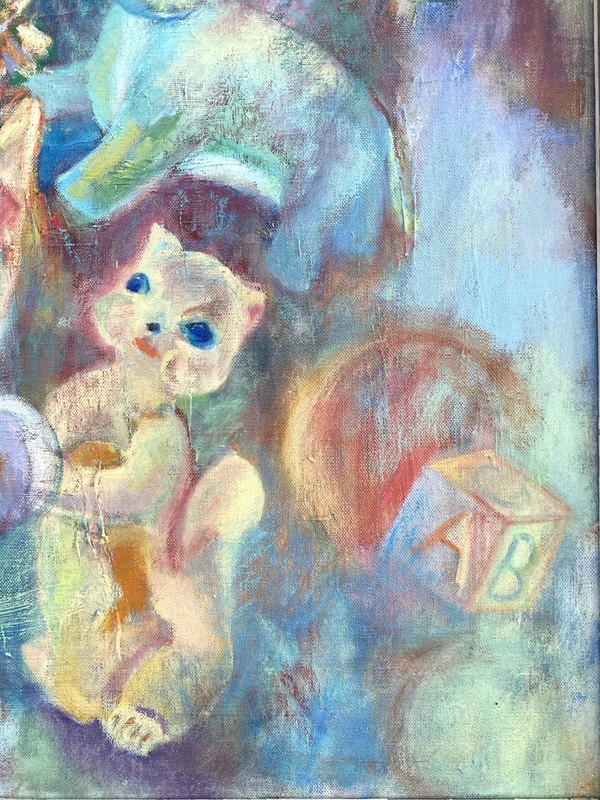 Schwartz oil painting, Childs room, children's art, Animals, Toys, circus, fun gallery