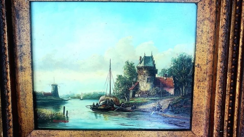 Original Painting by Humphrey, Mounted in a Beautiful Ornate Frame!