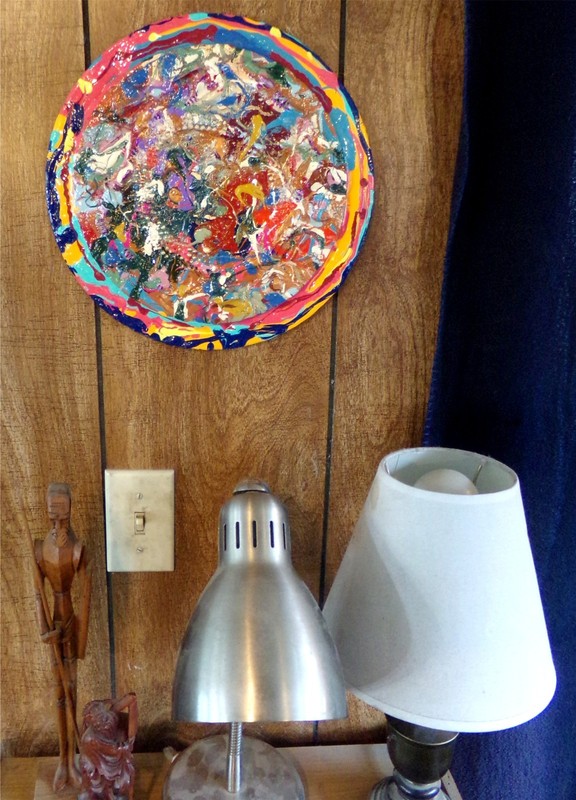 Psychedelic Painting On Recycled Vinyl Record Assemblage #2 Original Art GS 2026 gallery