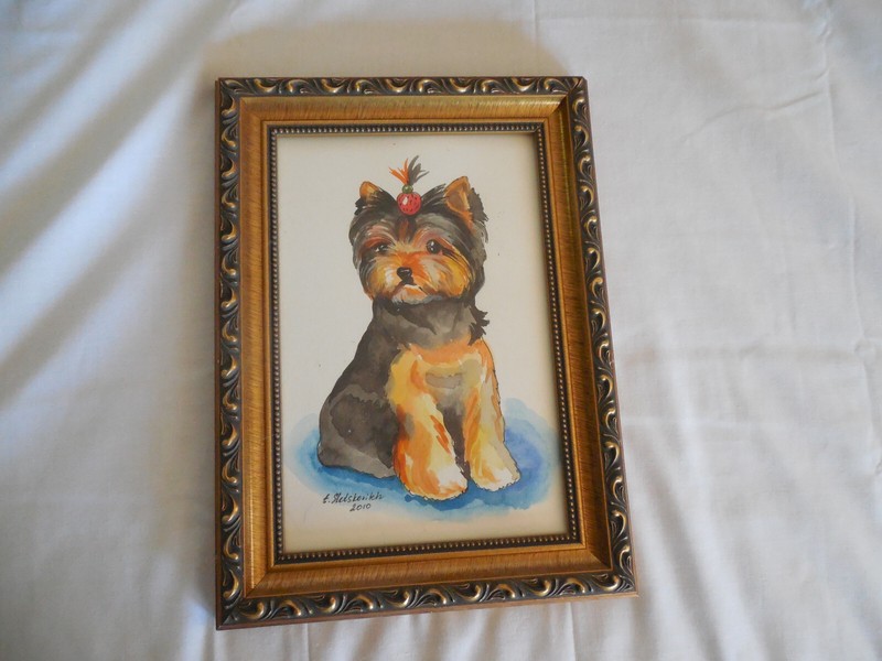 Elena Stetskovitch original watercolor painting Yorkshire terrier Yorkie 2010