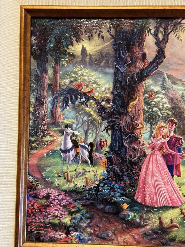 Thomas Kinkade "Sleeping Beauty" 12x18 S/N Highlighted Disney Dreams Collection gallery
