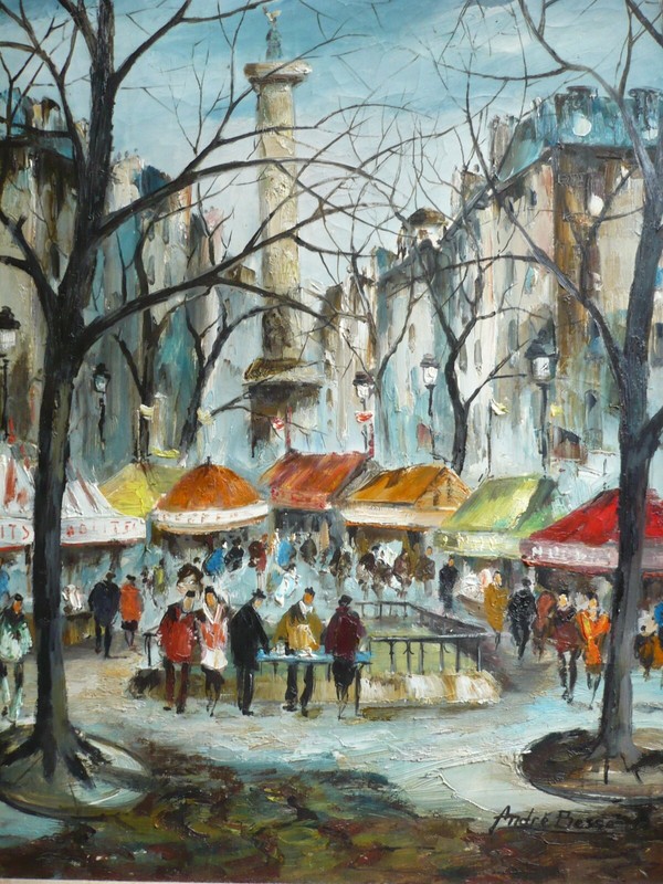 ANDRE BESSE, Canadian LISTED PARIS STREET SCENE MODERN IMPRESSIONISM VINTAGE OIL gallery