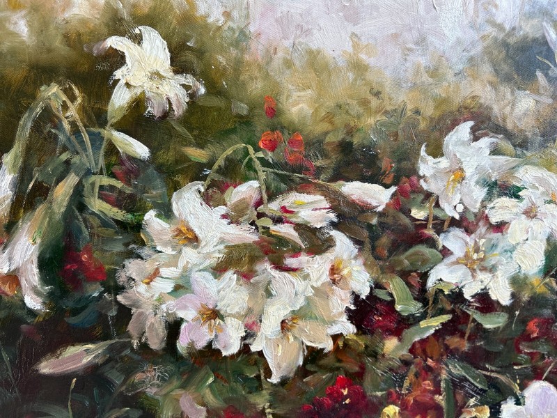 Beautiful Bunch of Flowers Original 36 x 24 Oil Painting on Canvas gallery