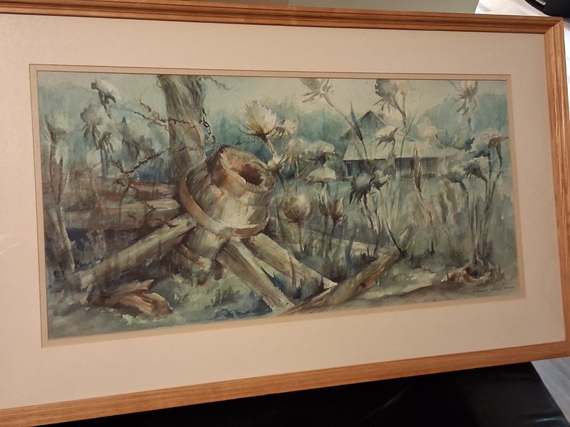 ORIGINAL – Harriet House Shoup, Matted & Framed, WATERCOLOR PAINTING (34X21)‼️