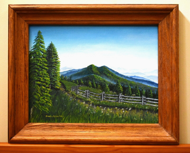 Mount Mitchell North Carolina Blue Ridge Mountains Oil Painting Original Framed gallery