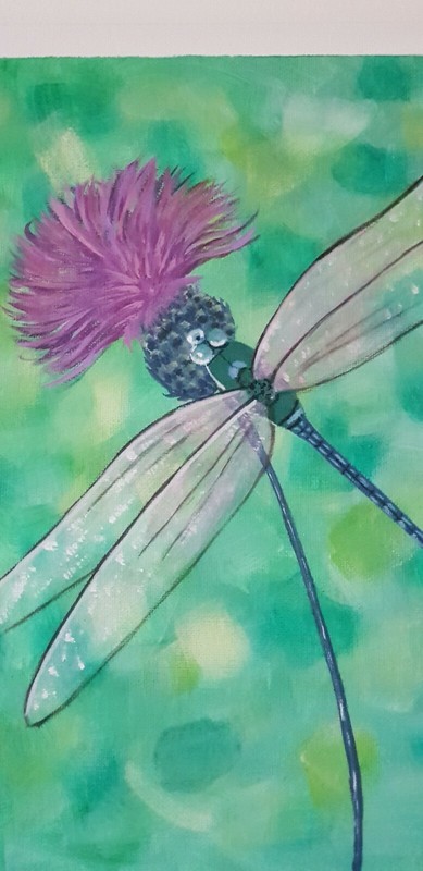 Dragonfly Fly - Wall Art - By Amee - Acrylic On Canvas Size 12x12 Inch gallery