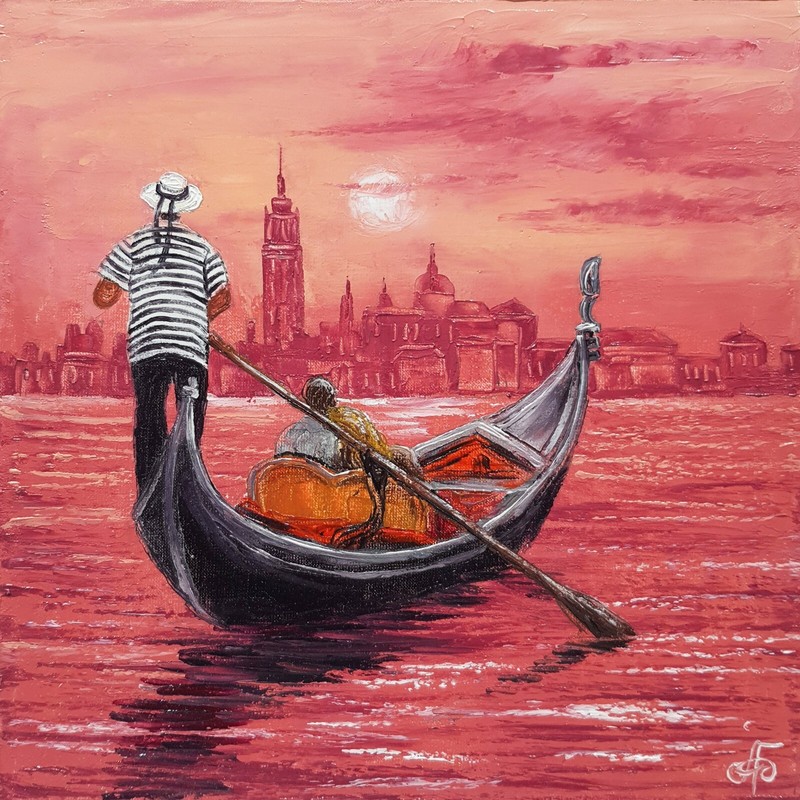 Venice Original Oil Painting on Canvas Signed Wall Art Home Decor Hand Painted