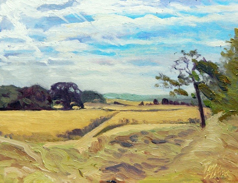 wheat fields rolling farm lands realistic Impressionism oil Painting landscape