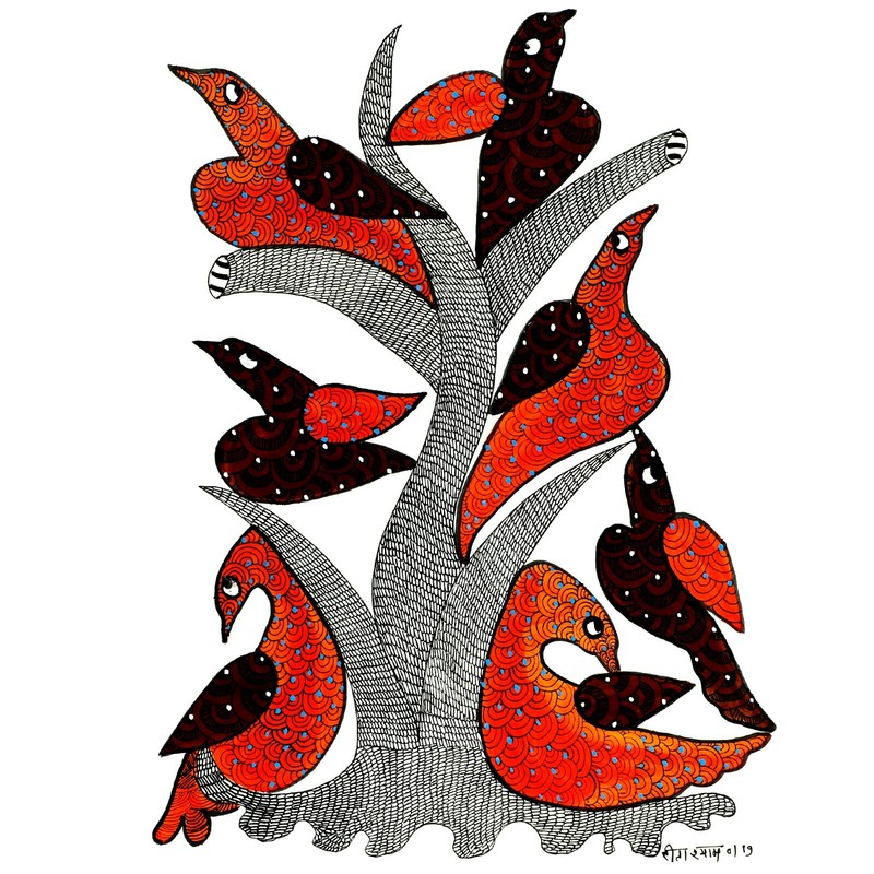 Original Tribal Gond Painting, Wall Decor, Home Decor, Handmade Painting